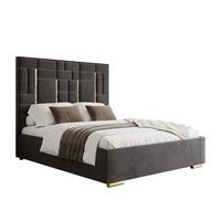 POLSTERBETT BRIGITTE GOLD mit Bettkasten 140x200 cm Element 01 - Anthrazit, Textil (140/200cm) - Lookway