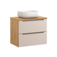 WASCHTISCH 70cm Mallory Beige und Holz - Braun, Holzwerkstoff (70/59.5/46cm) - Petits-meubles