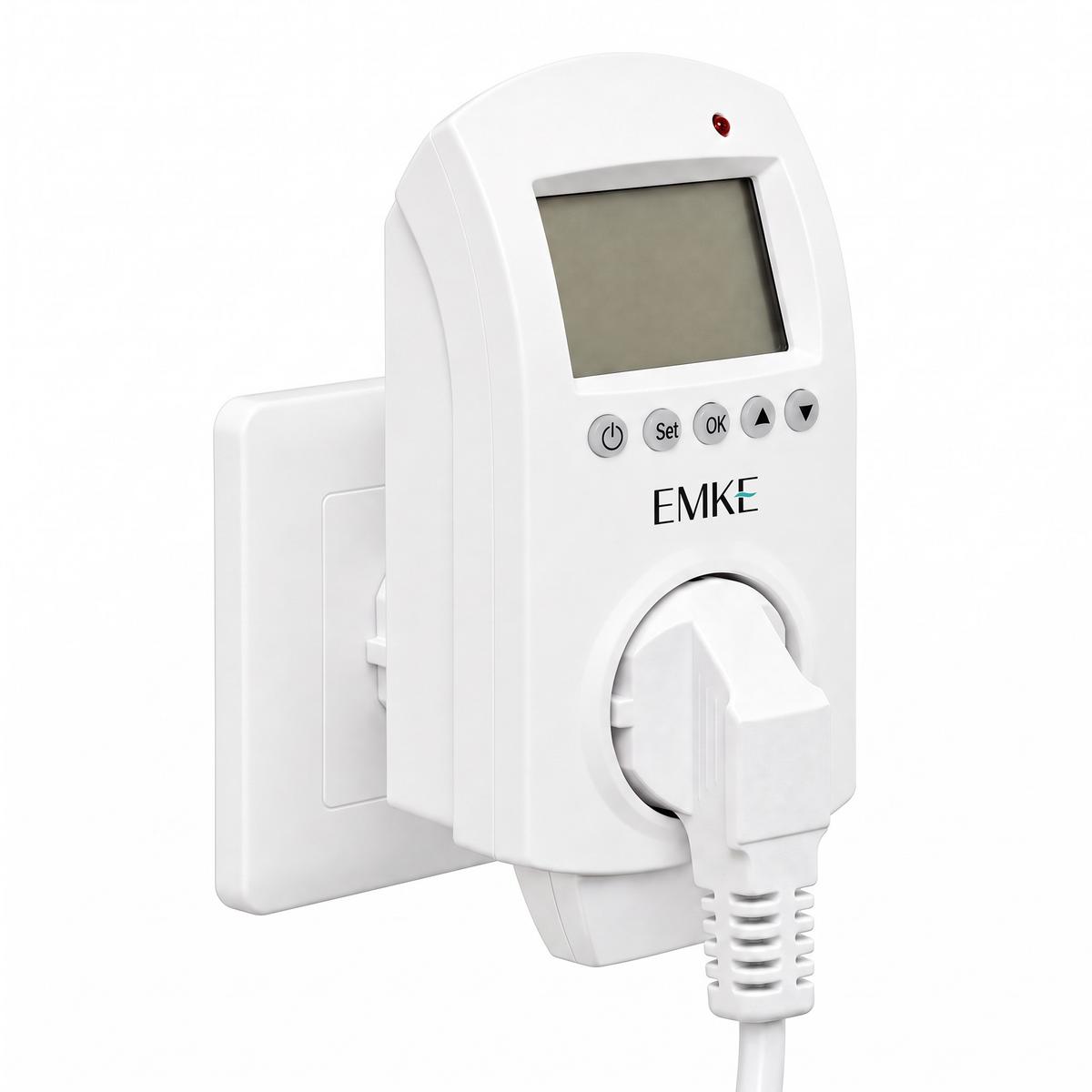 THERMOSTAT-STECKDOSE WLAN - Weiß, Kunststoff (7.7/14/6.7cm) - EMKE