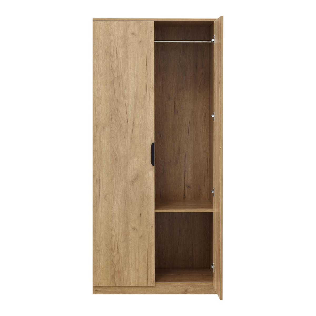 KLEIDERSCHRANK Eiselfing - Eichefarben, Holzwerkstoff (80/176/52cm) - [en.casa]