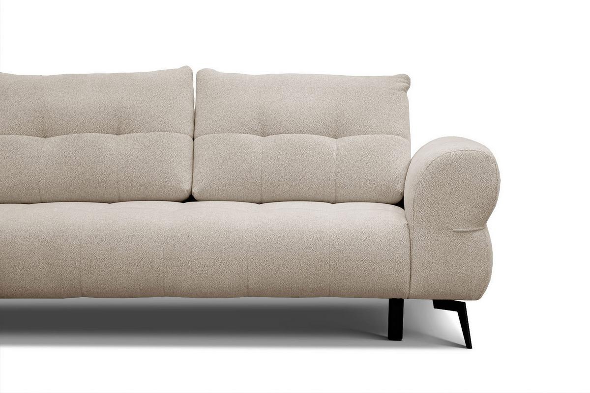 ECKSOFA SALVINI 4-Sitzer, ecru - Ecru/Schwarz, Holzwerkstoff/Textil (158/292cm) - Wozimo