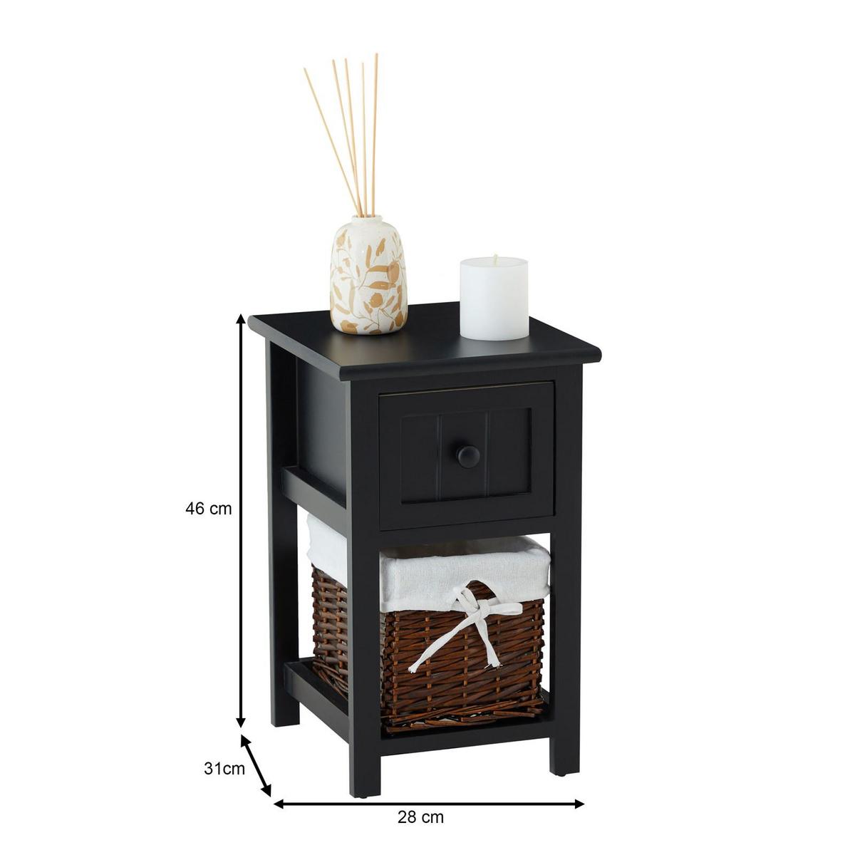 NACHTTISCH MESSINA 2ER-SET - Schwarz, Holzwerkstoff (28/46/31cm) - CARO-Möbel