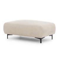POLSTERHOCKER Cardea in Bubble-Optik aus weichem Hellbeige Strukturstoff mit hohem Sitzkomfort - Beige/Schwarz, Holz/Textil (110/46/65cm) - S-Style Möbel