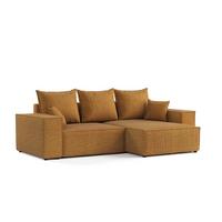 ECKSOFA SENSO mit Schlaffunktion Honiggelb im City Stoff - Schwarz/Honig, Holz/Holzwerkstoff (255/148cm) - AltaBeds