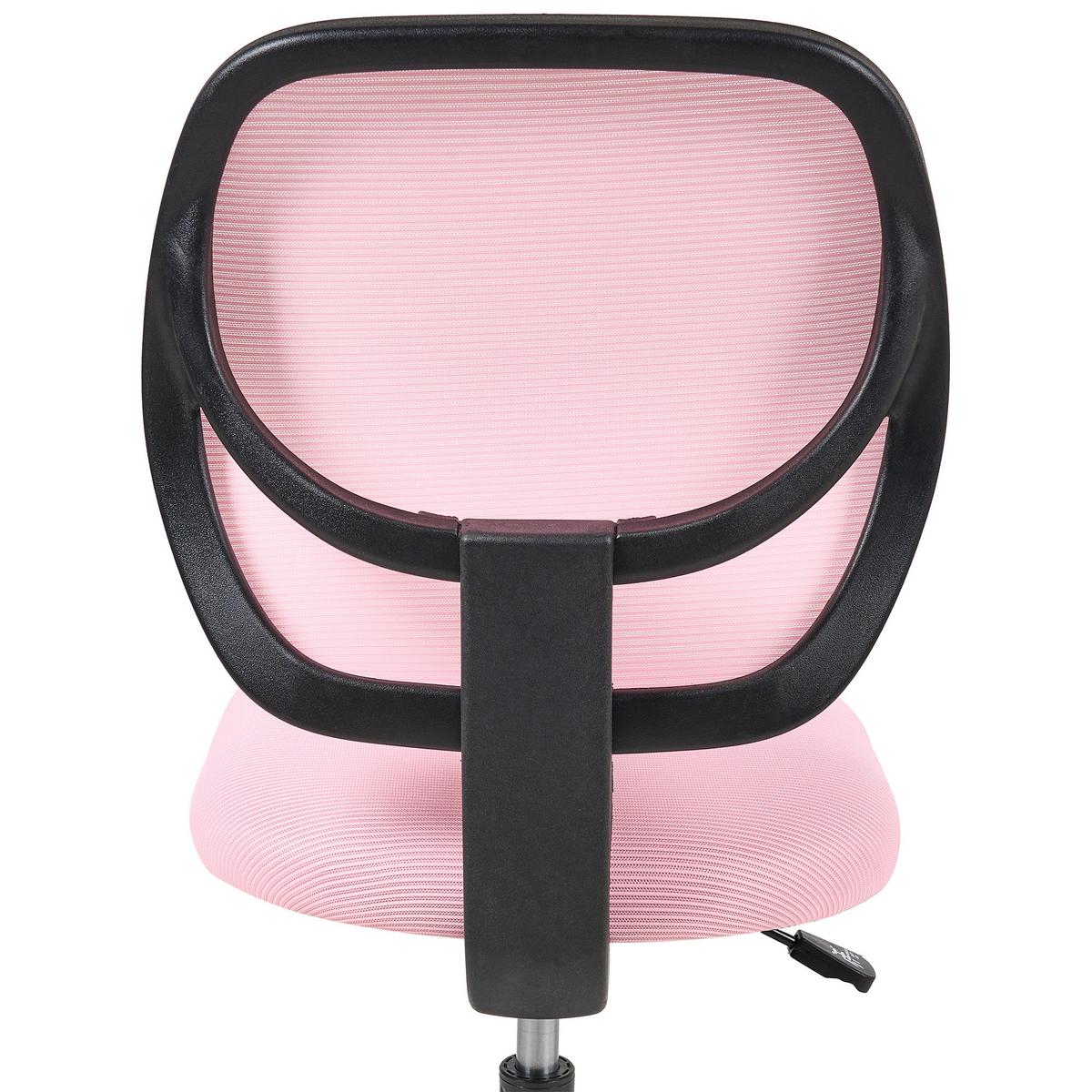 BÜROSTUHL Pastellrosa Joyful - Pink/Schwarz, Textil (52/86/52cm) - Beliani