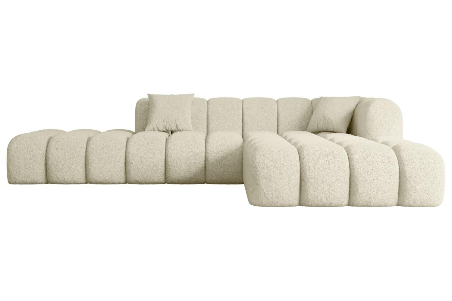 ECKSOFA Ottomane Rechts OLEA-L2 - 289x176x71 cm Beige - Creme/Schwarz, Holzwerkstoff/Kunststoff (289/176cm) - ALTDECOR