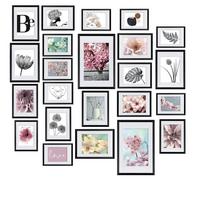 BILDERRAHMEN Blossom Kunststoff Schwarz (24tlg) - Schwarz, Kunststoff (26/2cm) - BoMoe
