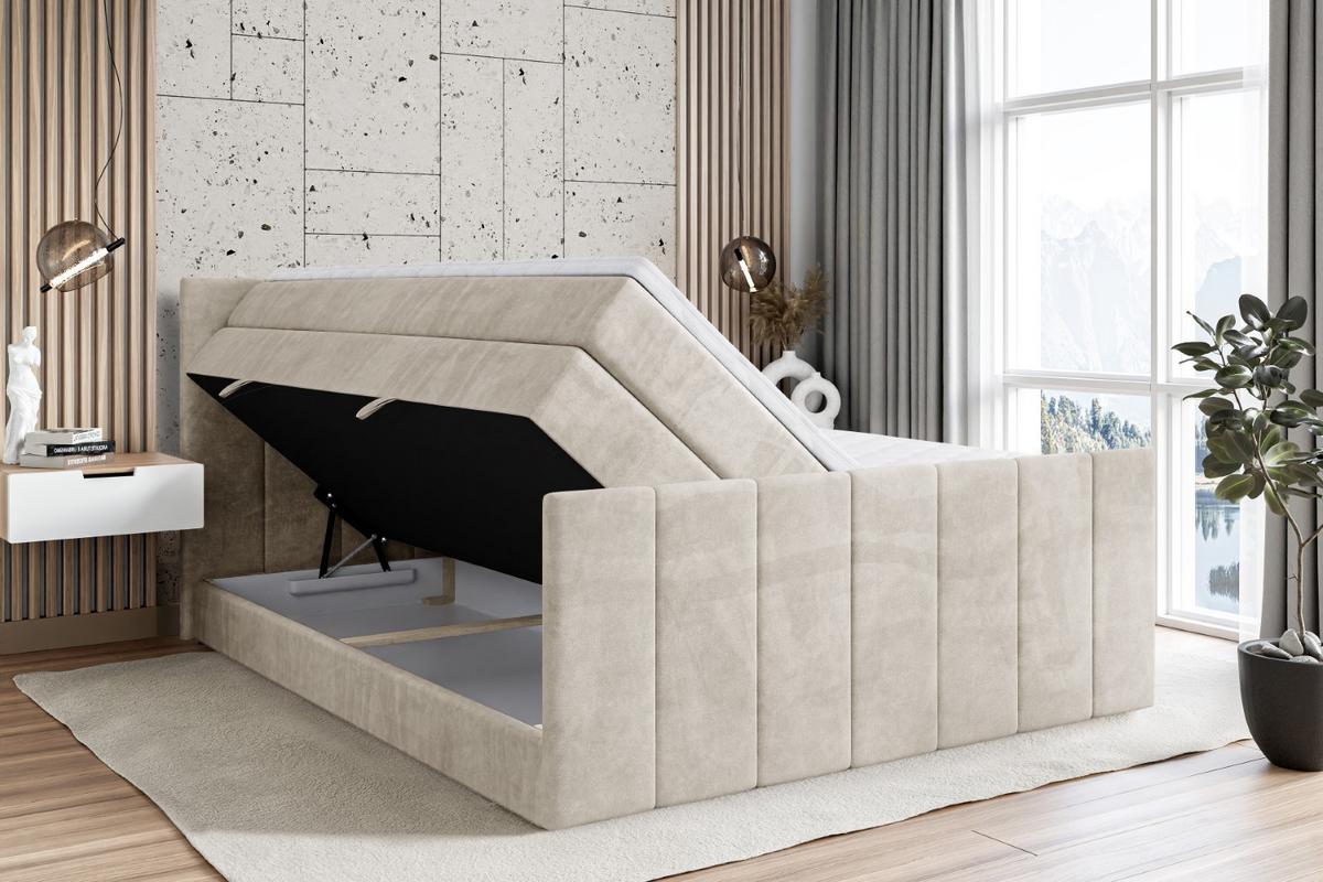 BOXSPRINGBETT MOETI-Z KING - 140x200 - H3/H4 - Creme - Creme, Holzwerkstoff (140/200cm) - ALTDECOR