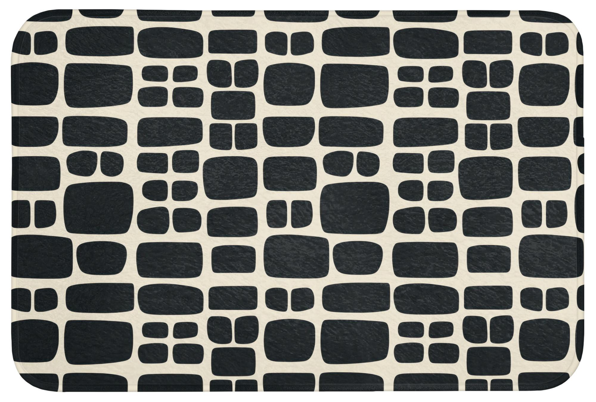 BADEMATTE Modern - Bio - Schwarz Badvorleger 90x60 cm - Anthrazit, Textil (90/60cm) - OnlyWow
