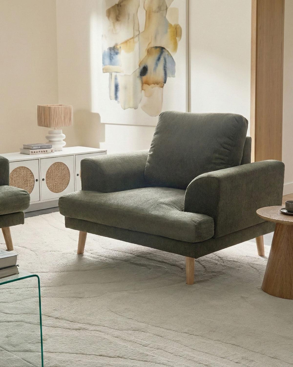 SESSEL Stoff Grün Kildal - Grün, Textil (114/90/96cm) - Beliani