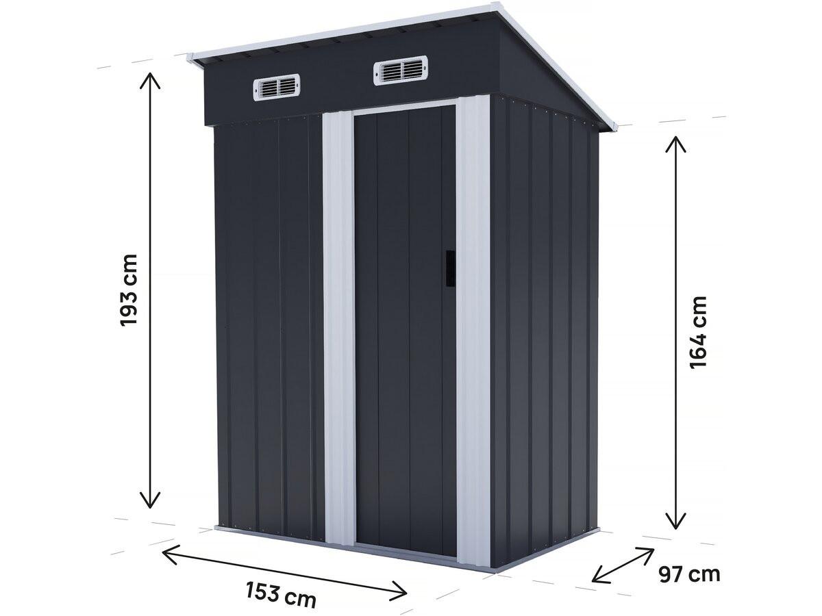 METALL-GARTENHAUS memphis Grau - Grau, Metall (93/193/147cm) - Habitat Garten
