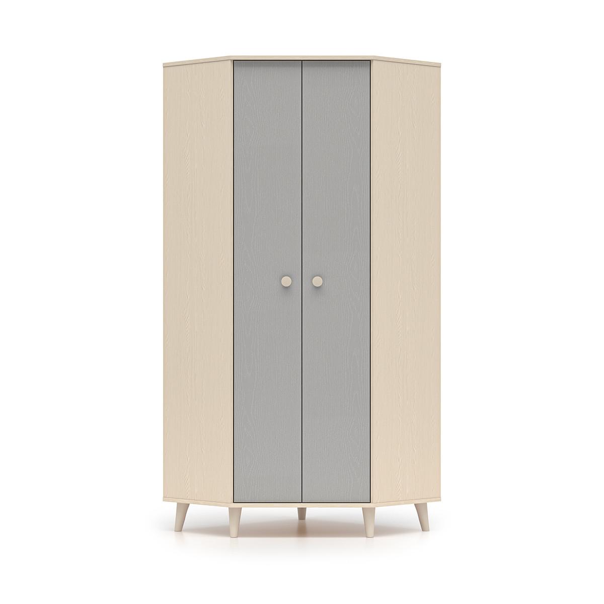 SCHRANK 2 Türen Alycia Beige - Grau - Holzeffekt - Grau, Holz (80/190/80cm) - Petits-meubles
