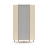 SCHRANK 2 Türen Alycia Beige - Grau - Holzeffekt - Grau, Holz (80/190/80cm) - Petits-meubles