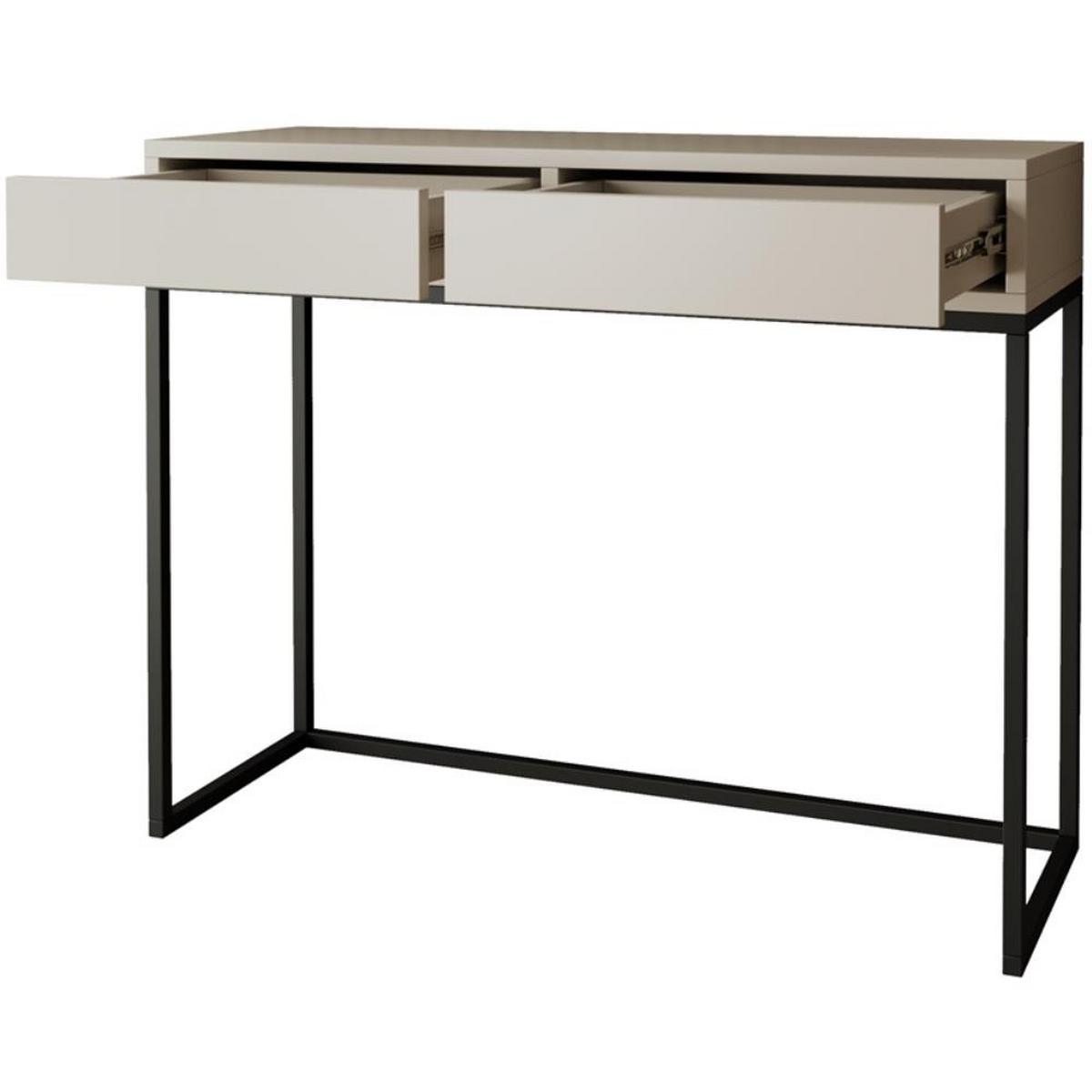 KONSOLENTISCH Lango 100/85/35 kaschmir mit schwarzen Metallbeinen - Kaschmir/Schwarz, Holzwerkstoff/Metall (35/100/85cm) - Beautysofa