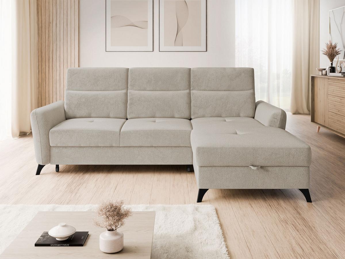 ECKSOFA Talia, Seite: Rechts 2R-LC - Beige/Schwarz, Holz/Kunststoff (238/167cm) - MIRJAN24