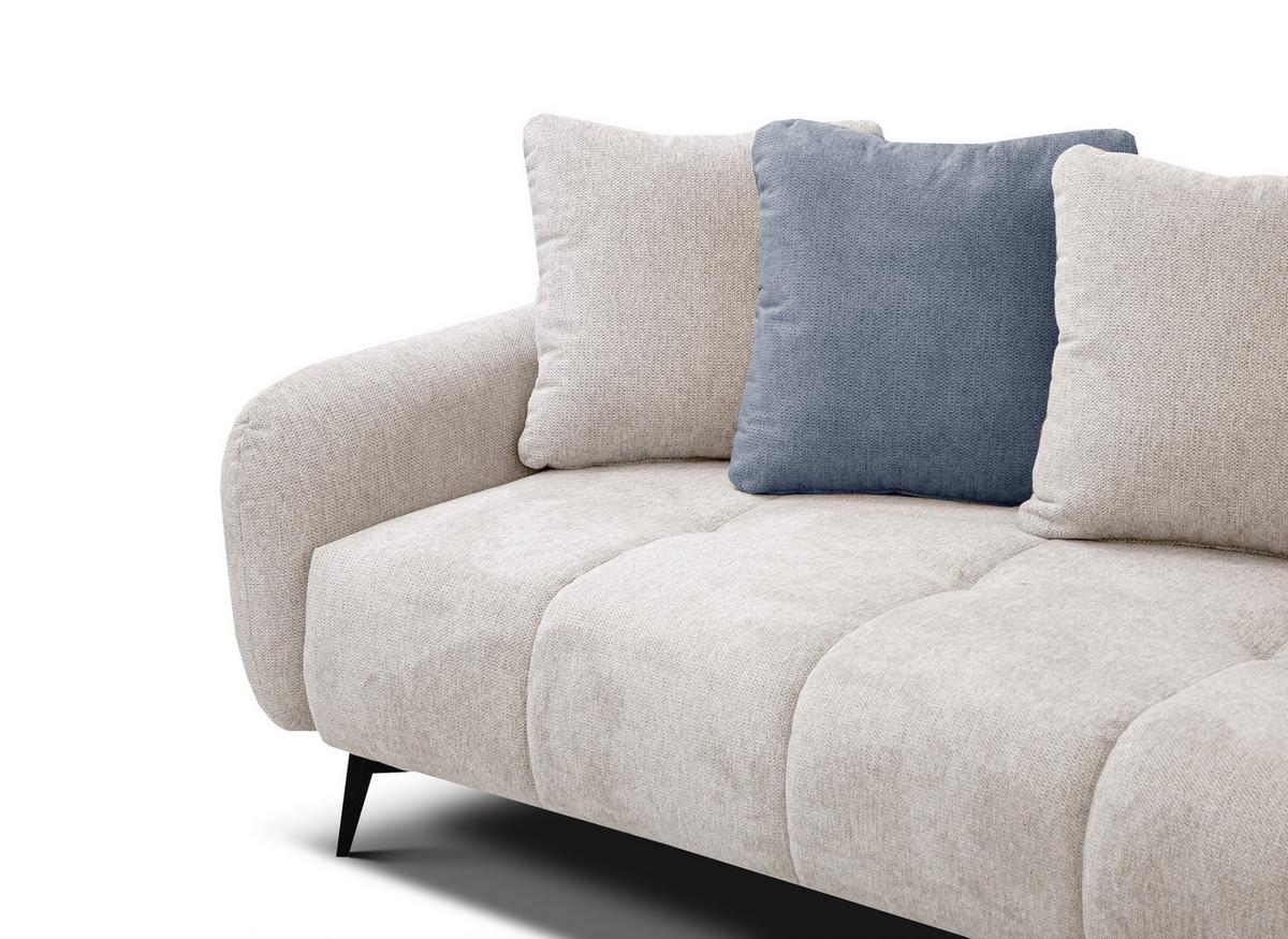 ECKSOFA EVENTO 5-Sitzer, creme - Creme/Schwarz, Holzwerkstoff/Textil (266/206cm) - Wozimo