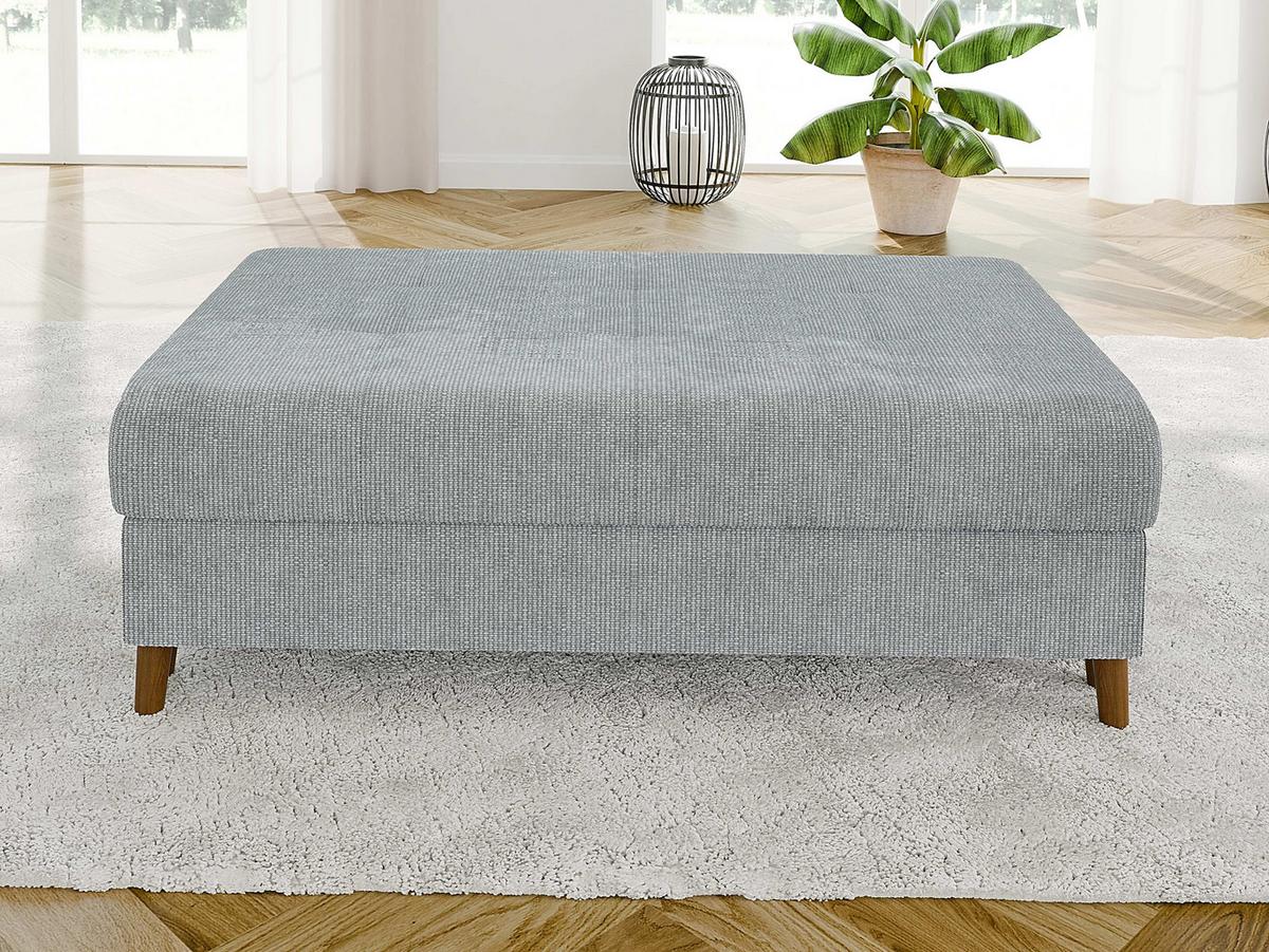 ECKSOFA inkl. Hocker Sigurd Hellgrau Chenille - Ottomane links - Hellgrau/Braun, Holz/Textil (231/161cm) - S-Style Möbel