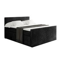 BOXSPRINGBETT mit Matratze und Lattenrost - VEXA-Z KING-120x200 - Schwarz Casablanca - Schwarz, Holzwerkstoff (120/200cm) - ALTDECOR