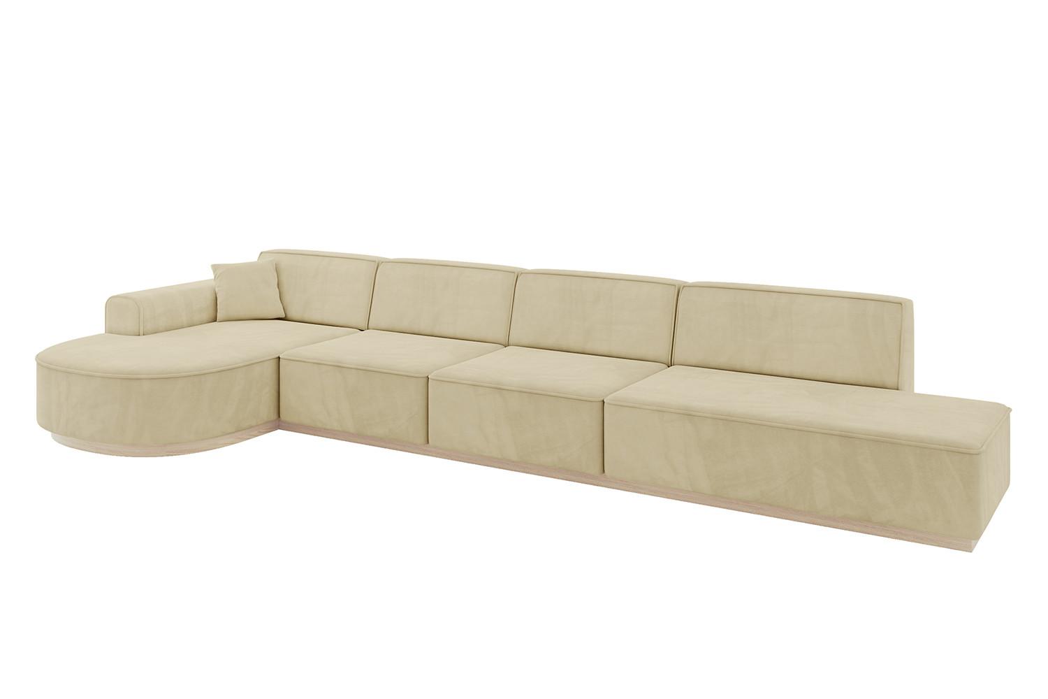 ECKSOFA Ottomane Links ARRIO-L3 - 413x171x83 cm Beige - Beige, Holzwerkstoff/Textil (413/171cm) - ALTDECOR