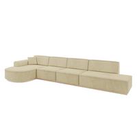 ECKSOFA Ottomane Links ARRIO-L3 - 413x171x83 cm Beige - Beige, Holzwerkstoff/Textil (413/171cm) - ALTDECOR