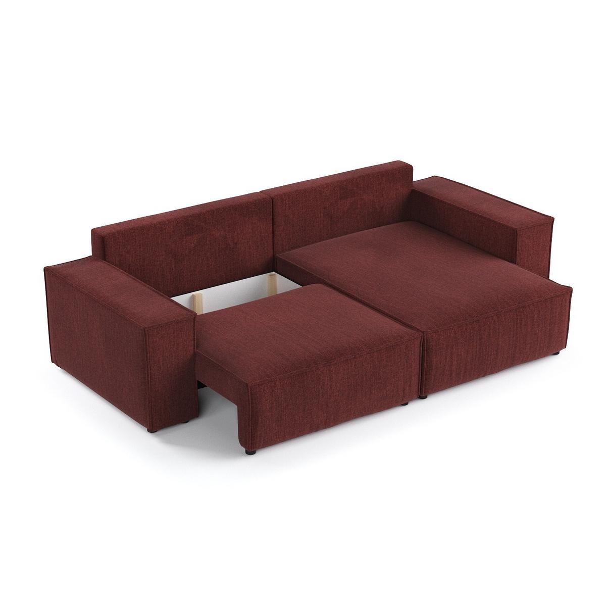 ECKSOFA CAVO mit Schlaffunktion Rot im City Stoff - Rot/Schwarz, Holz/Holzwerkstoff (255/148cm) - AltaBeds