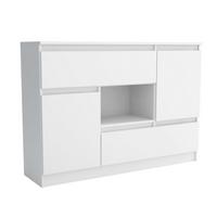 KOMMODE FIORENZA 120/85/33 cm mit 2 Schubladen 2 Türen Weiß - Weiß, Holzwerkstoff (120/85/33cm) - MASSENO