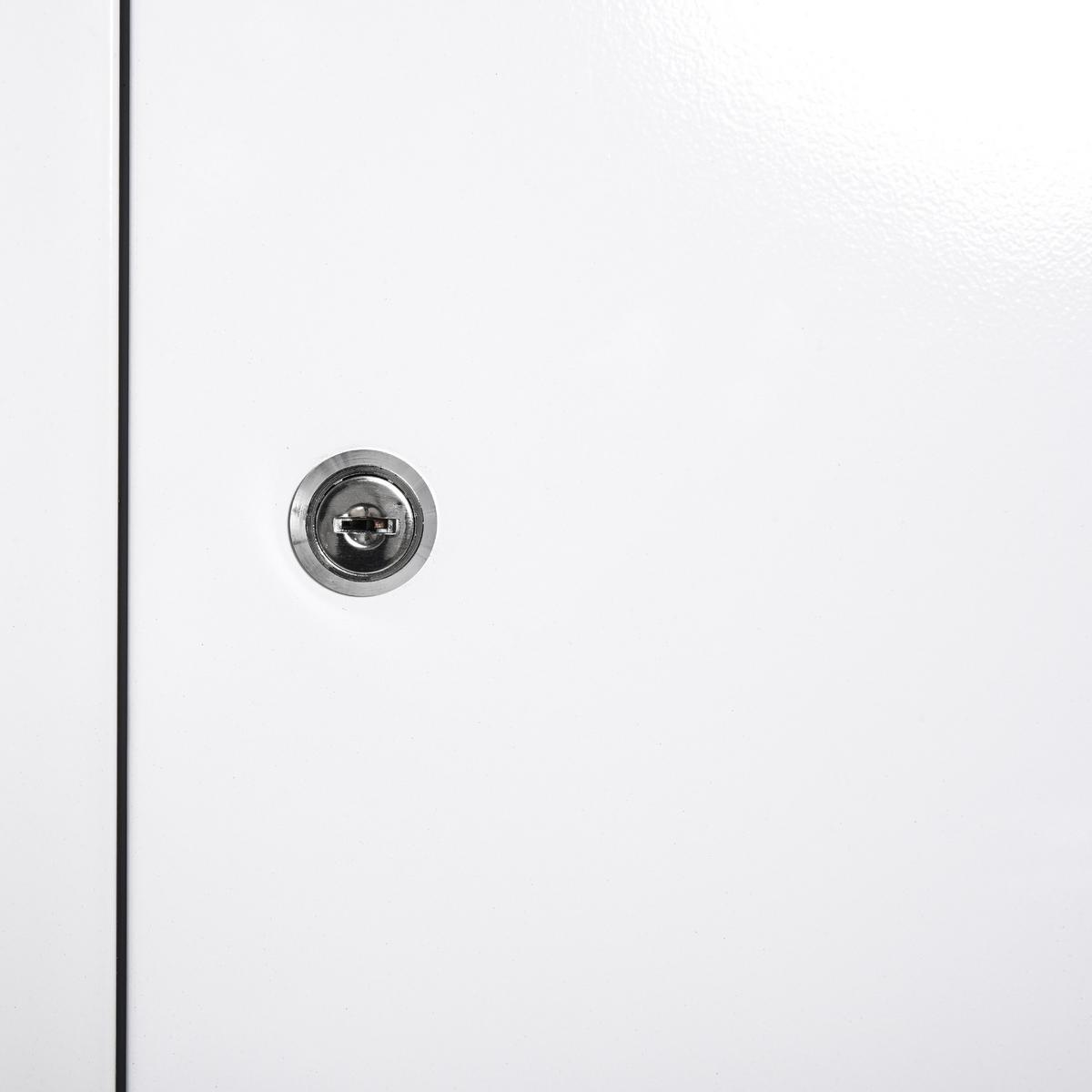 MEDIZINSCHRANK Arzneischrank Erste-Hilfe-Schrank mit Schloss 3 Fächer Stahl Weiß - Weiß, Metall (40/60/18cm) - Kleankin