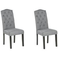 ESSZIMMERSTUHL 2er-Set Polsterbezug Grau Shirley - Grau, Holz/Textil (46/103/60cm) - Beliani