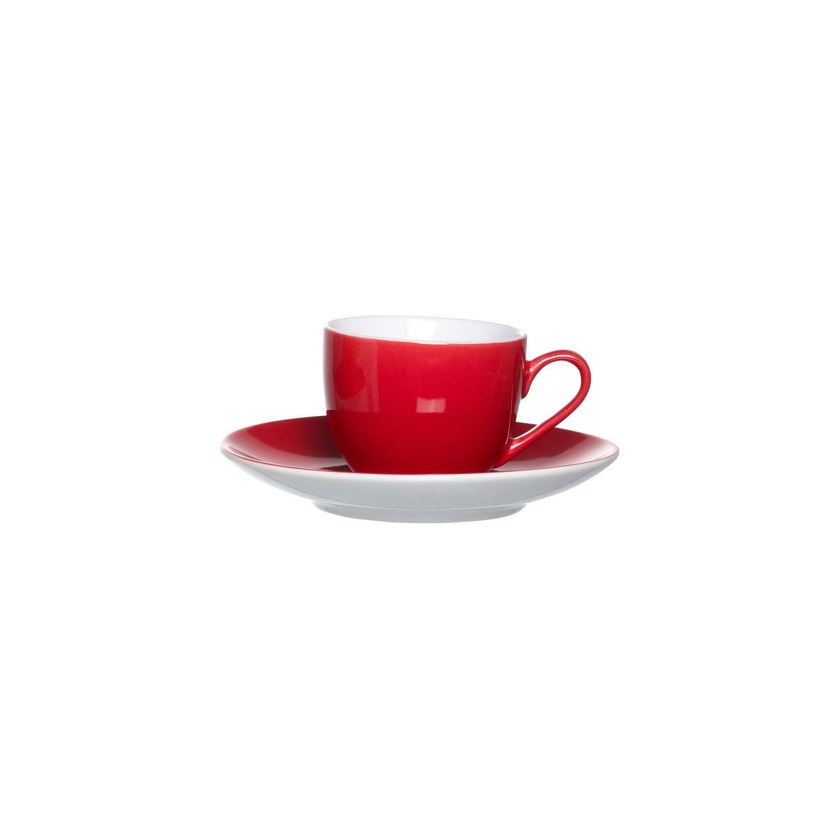 ESPRESSOTASSEN UND -UNTERTASSEN Doppio Rot 80 ml 6er Set - Rot, Keramik (12/7/12cm) - Ritzenhoff Breker