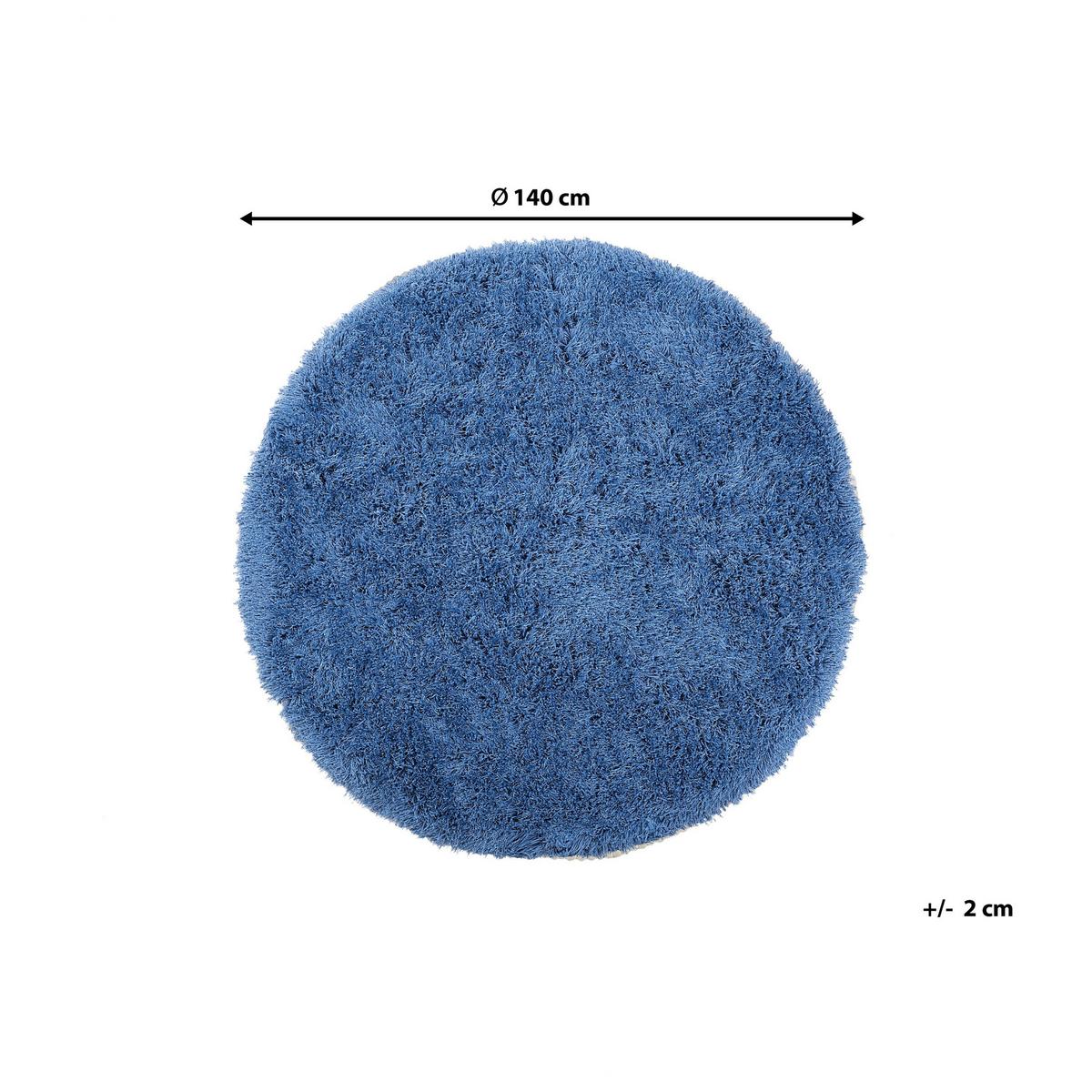 SHAGGY-TEPPICH Cide 140/140 cm - Blau, Kunststoff (140/140cm) - Beliani