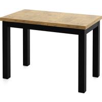 ESSTISCH Arden rechteckig, Eiche Hell Braun 100/60/73 cm - Eichefarben/Schwarz, Holz/Holzwerkstoff (60/100/73cm) - WFL GROUP
