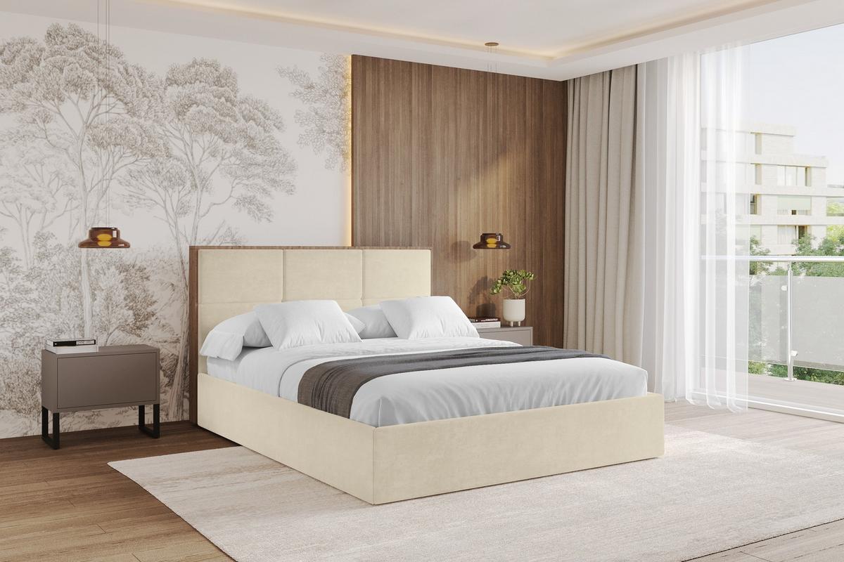 POLSTERBETT mit Bettkasten und Lattenrost, Boxbett ohne Matratze - LILA 140x200 Beige - Beige, Holzwerkstoff/Textil (140/200cm) - ALTDECOR