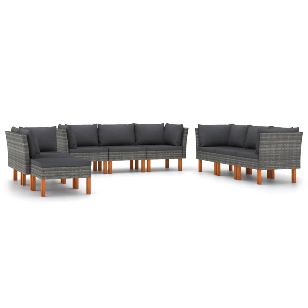 GARTENSET Yeager 9-teilig - Grau, Metall - Nettlife