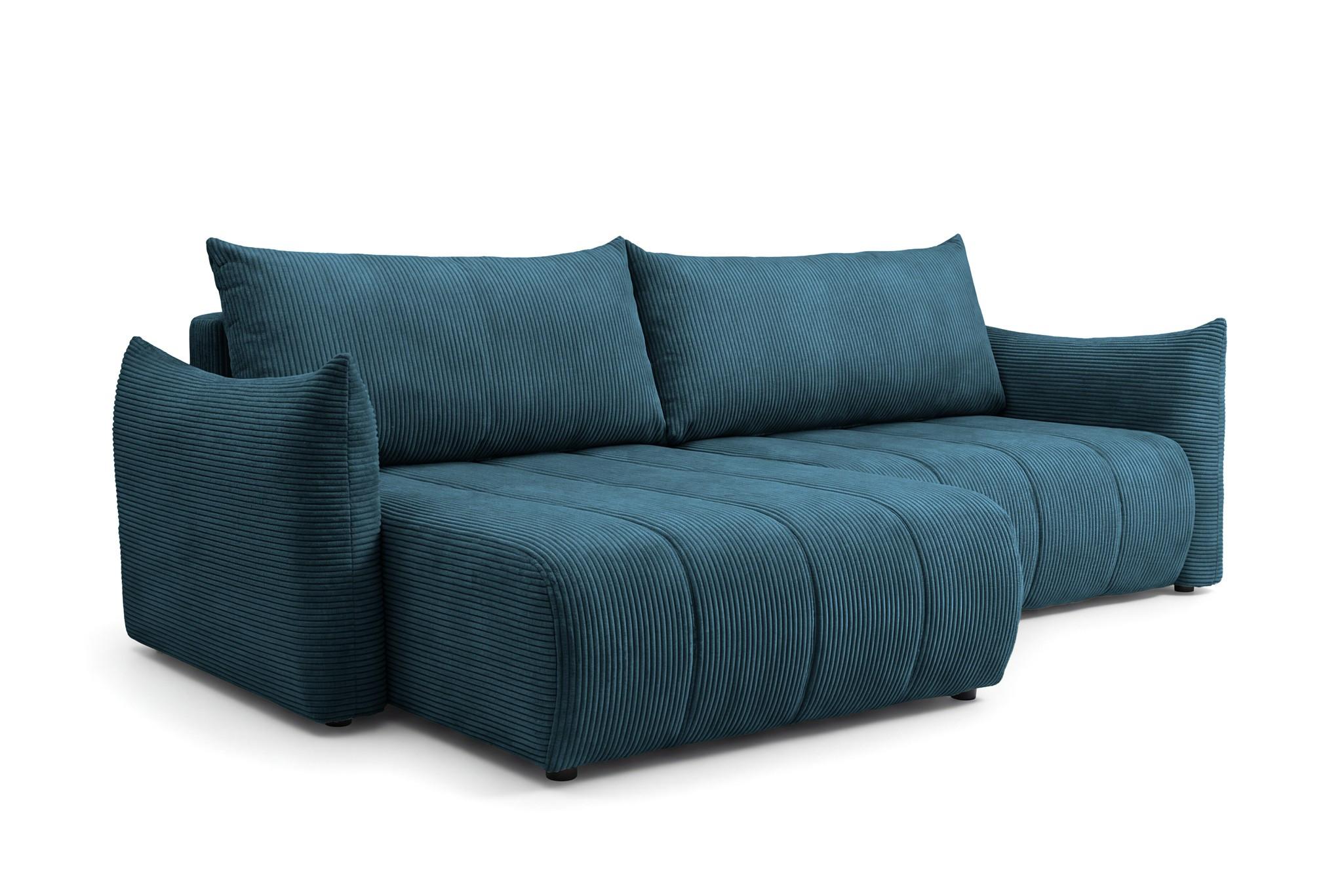 ECKSOFA Ontario Mit Schlaffunktion - Dunkelblau, Holzwerkstoff/Textil (154/260cm) - Fun Möbel