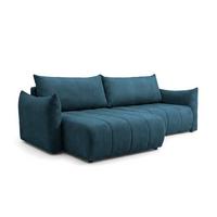 ECKSOFA Ontario Mit Schlaffunktion - Dunkelblau, Holzwerkstoff/Textil (154/260cm) - Fun Möbel
