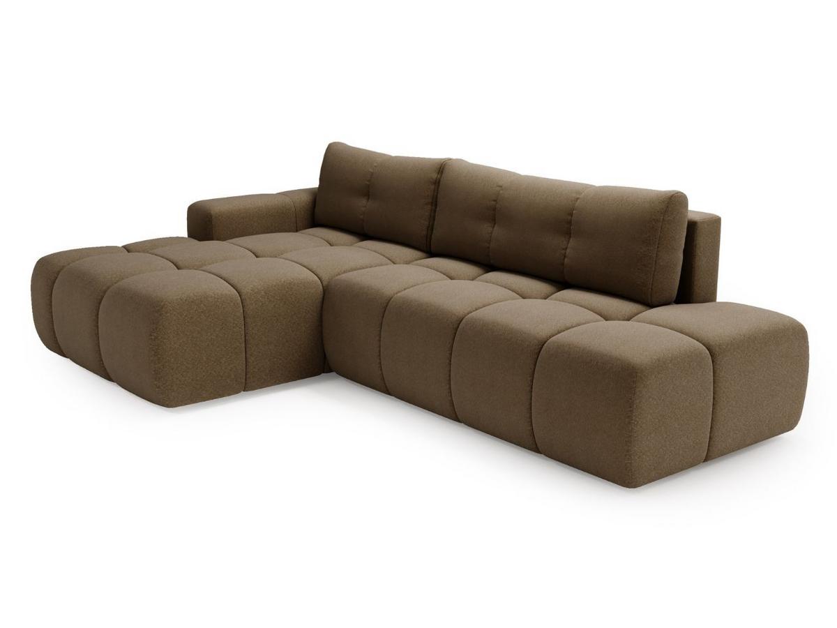 ECKSOFA Montero Bouclé-Stoff Braun Links - Braun, Holz/Textil (280/177cm) - Graingold