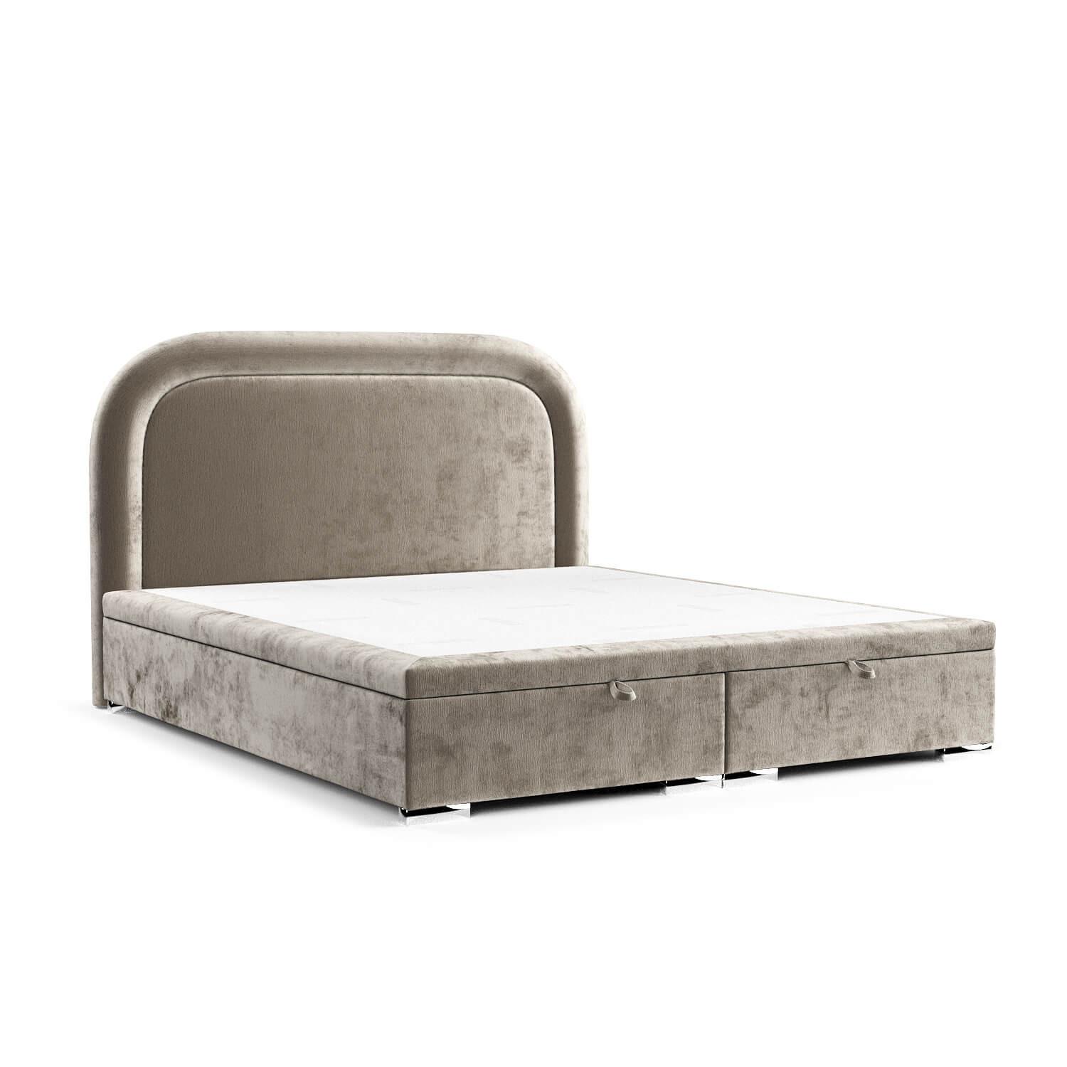 POLSTERBETT Harmony mit Stauraum 160/200 cm Beige im Lotta Stoff - Chromfarben/Beige, Holz/Holzwerkstoff (160/200cm) - AltaBeds