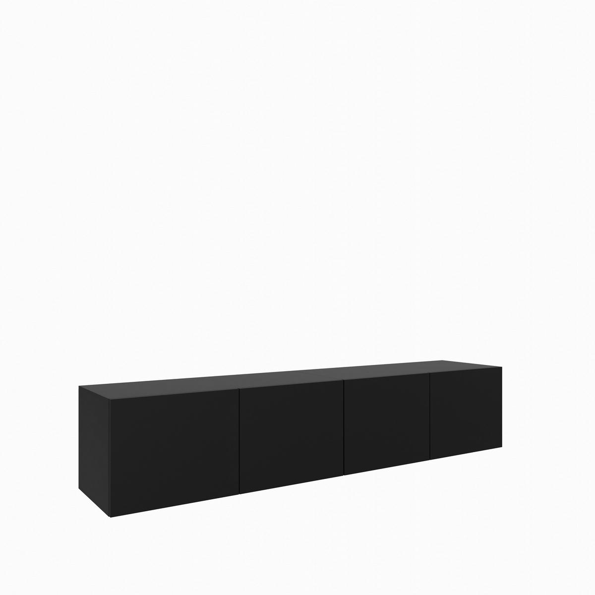 LOWBOARD MIVO 200/41/40 cm, Hängender TV-Schrank Schwarz - Schwarz, Holzwerkstoff (200/41/40cm) - MASSENO