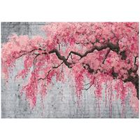 FOTOTAPETE Baum Beton Rosa 350x250 cm - Multicolor, Papier (350/250cm) - Wallarena