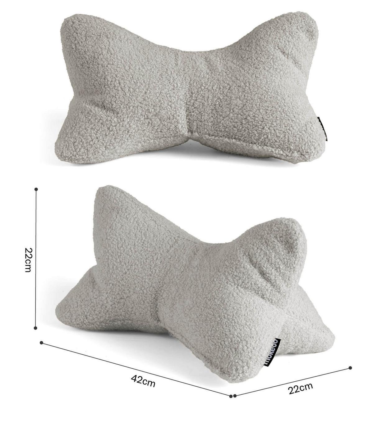 NACKENKISSEN Der Leseknochen - Grau, Textil (42/22cm) - Mokebo