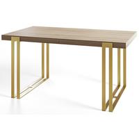 RECHTECKIGER Esszimmertisch ROSA, Größe: 160X90X77 cm, Wohnzimmertisch Farbe: SONOMA, mit Metallbeinen in Farbe Gold - Goldfarben/Sonoma Eiche, Holzwerkstoff (160/90/77cm) - Alpi-Möbel