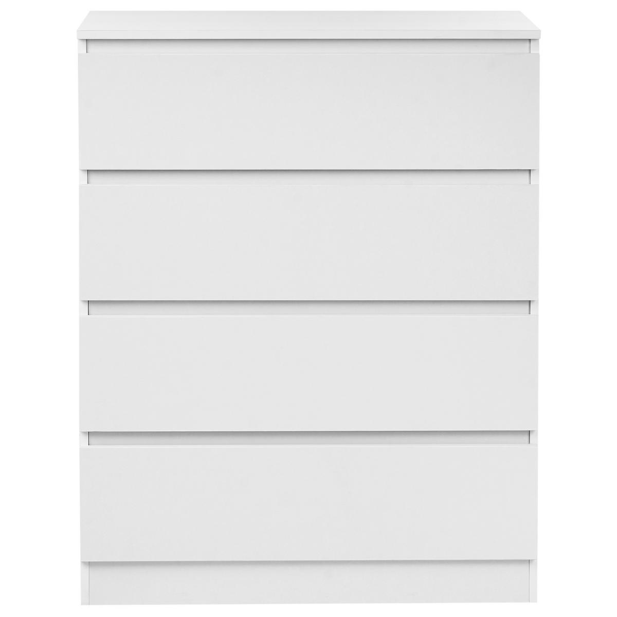 KOMMODE mit 4 Schubladen Weiß Winnipeg - Weiß, Holzwerkstoff (80/100/40cm) - Beliani