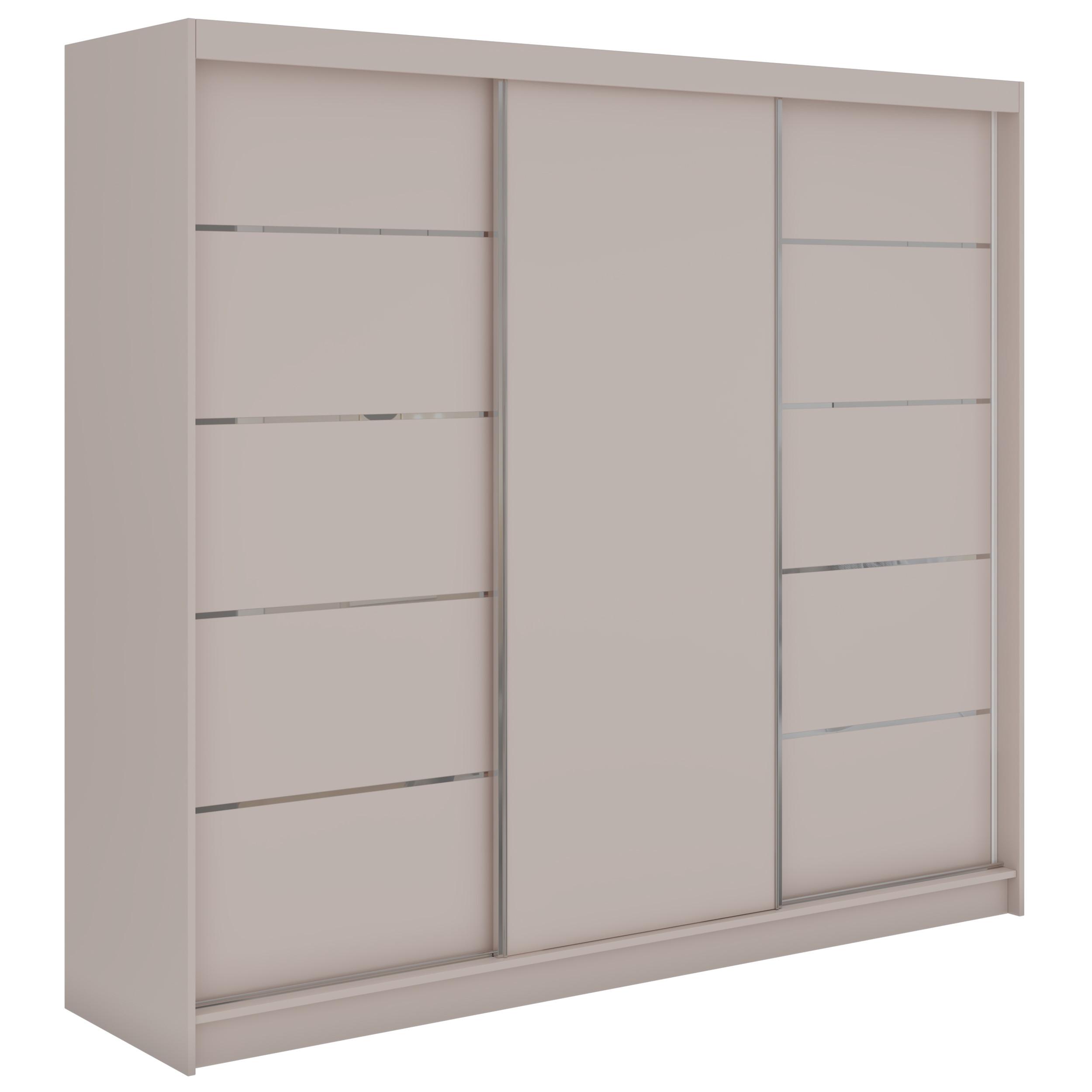 SCHWEBETÜRENSCHRANK mit Schubladen 240 - MACEDONIA - Kaschmir - Kaschmir/Alufarben, Holzwerkstoff/Metall (240/216/61cm) - MKS