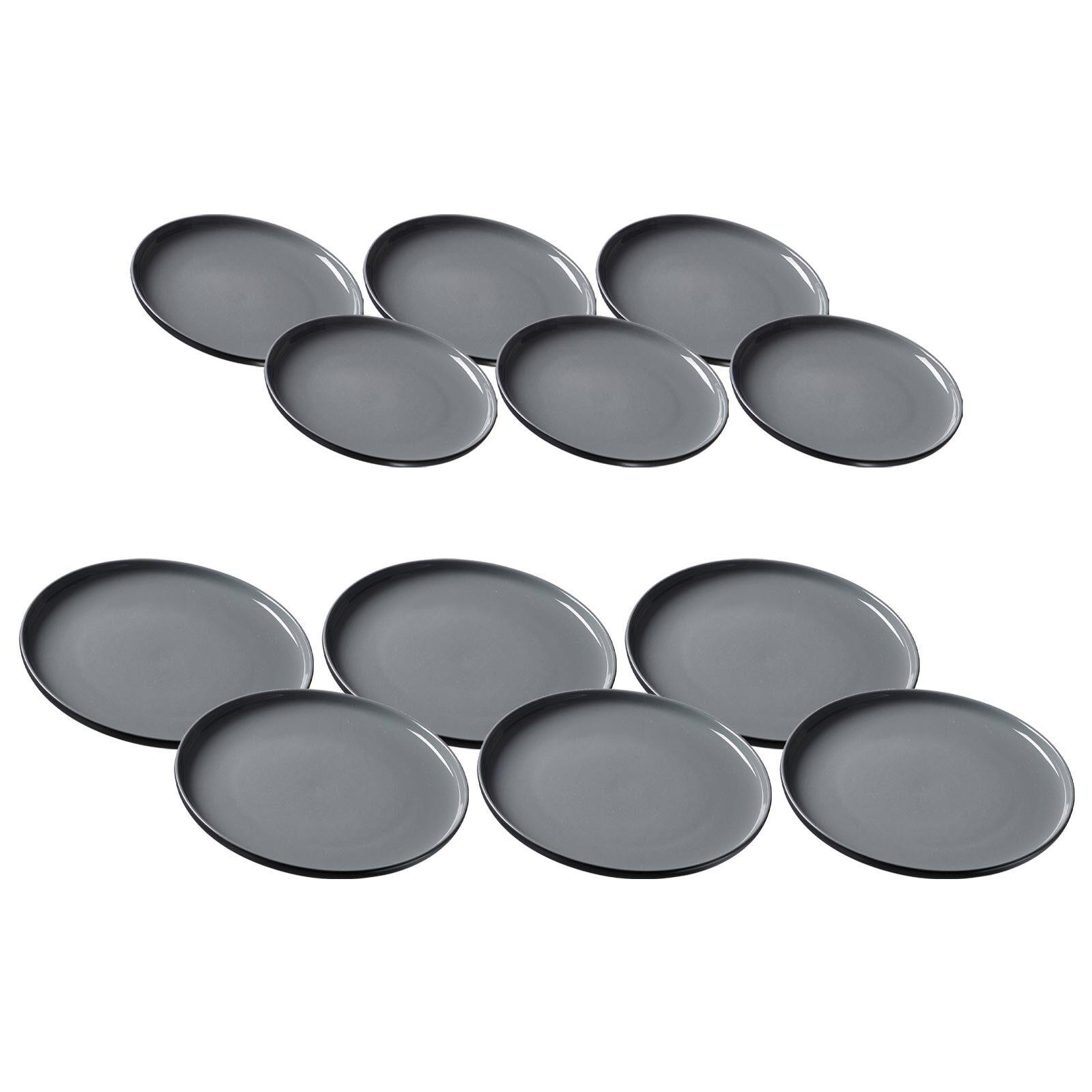 TAFELSERVICE Jasper schwarz 12er Set - Schwarz, Keramik (2/2/2cm) - Ritzenhoff Breker