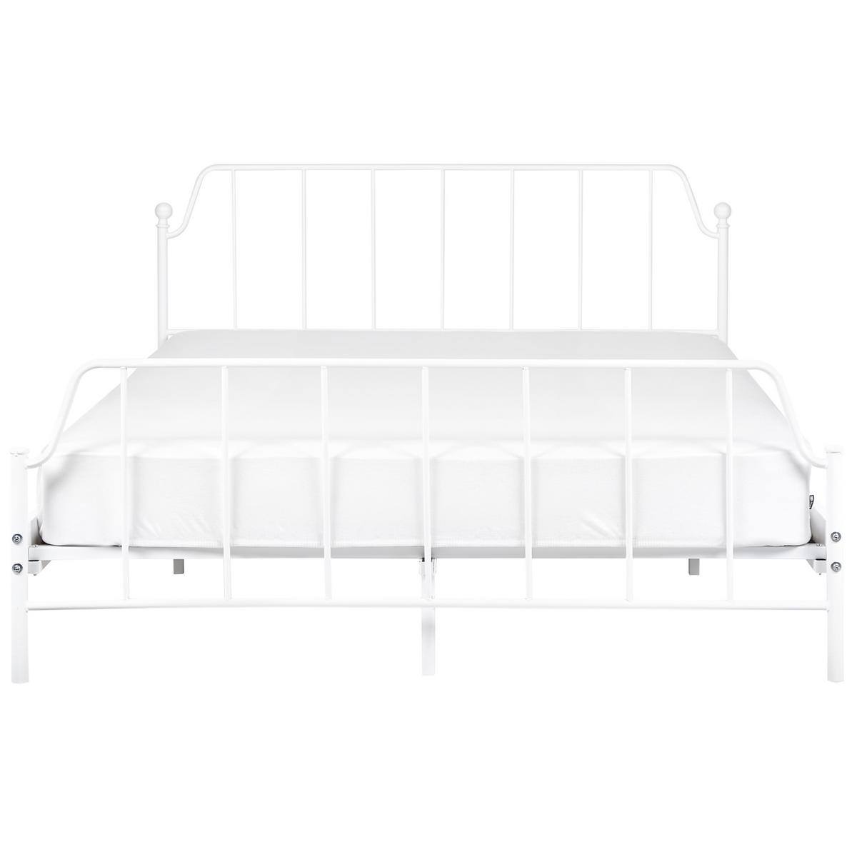 BETT mit Lattenrost 160/200 cm Weiß Mauressac - Weiß, Metall (160/200cm) - Beliani