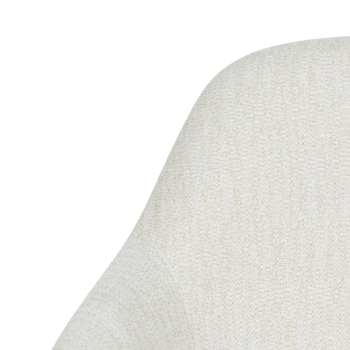 SCHREIBTISCHSTUHL Cremeweiß Rivlav - Creme, Textil/Metall (60/77/60cm) - Beliani
