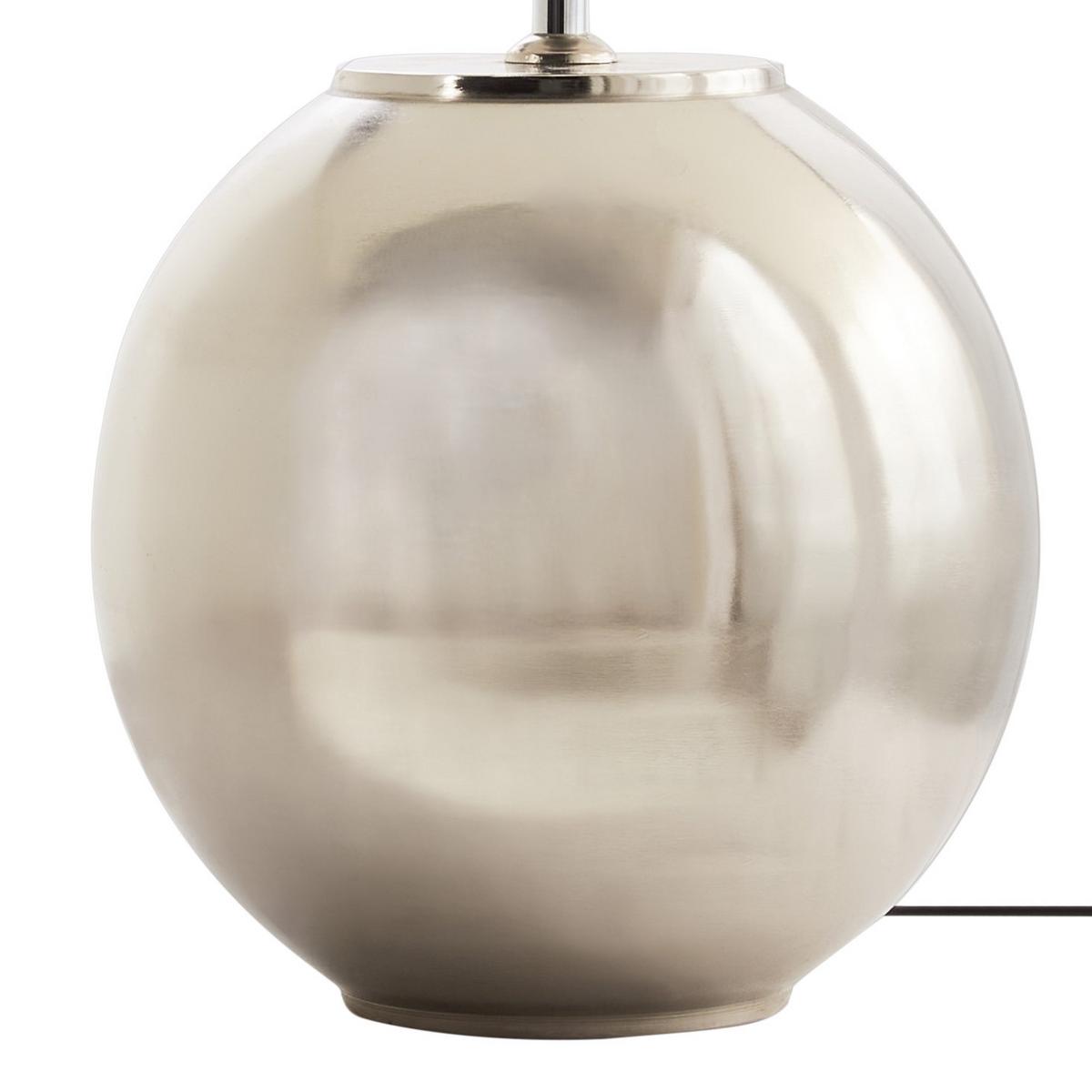 TISCHLAMPE Metall Silber Sobramati - Silberfarben/Schwarz, Holz (39/39/52cm) - Beliani