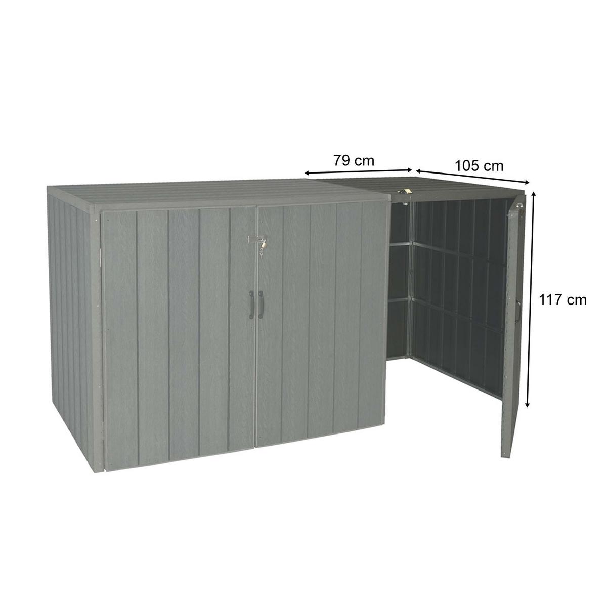 MÜLLTONNENBOX ERWEITERUNG Grau - Grau, Metall (79/117/105cm) - MCW