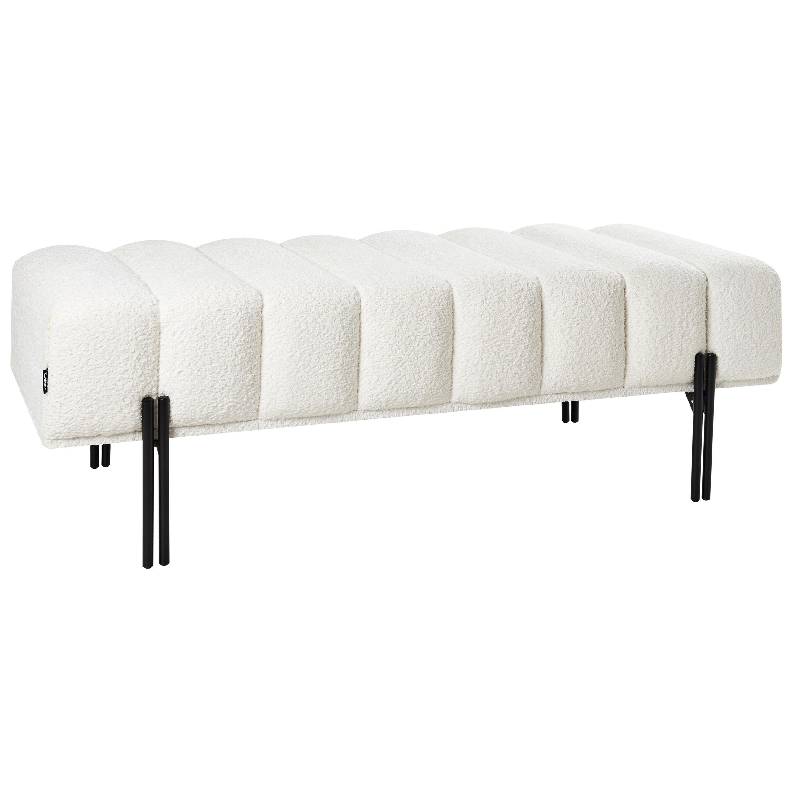 BANK Cremeweiß Carey - Schwarz/Weiß, Textil (125/44/49cm) - Beliani