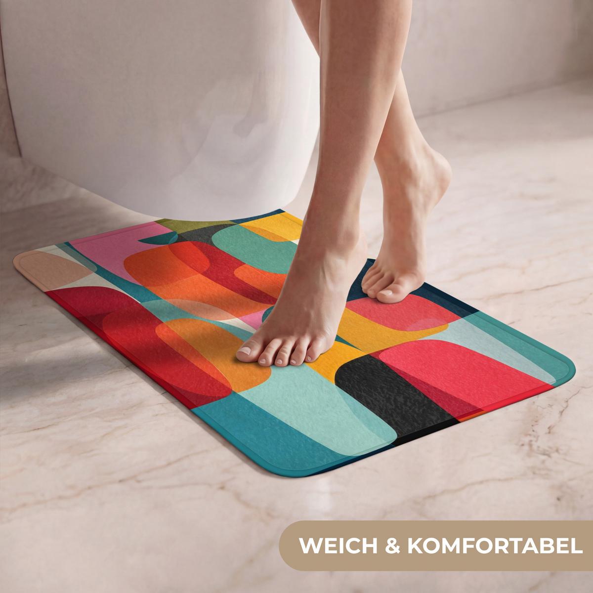WC-VORLEGER Formen - Bunt - Abstrakt - Flugzeuge WC Teppich 40x60 cm - Multicolor, Textil (40/1cm) - OnlyWow
